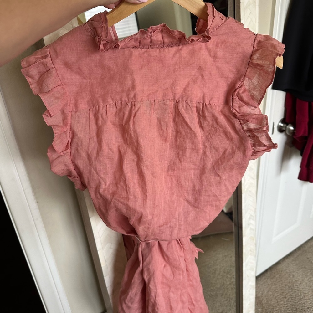 Frame 100% Cotton Coral Sleeveless Dress - Picture 3 of 5